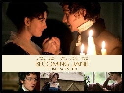 świeczki, Anne Hathaway, Becoming Jane, James McAvoy